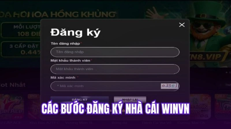 Các bước đăng ký nhà cái Winvn